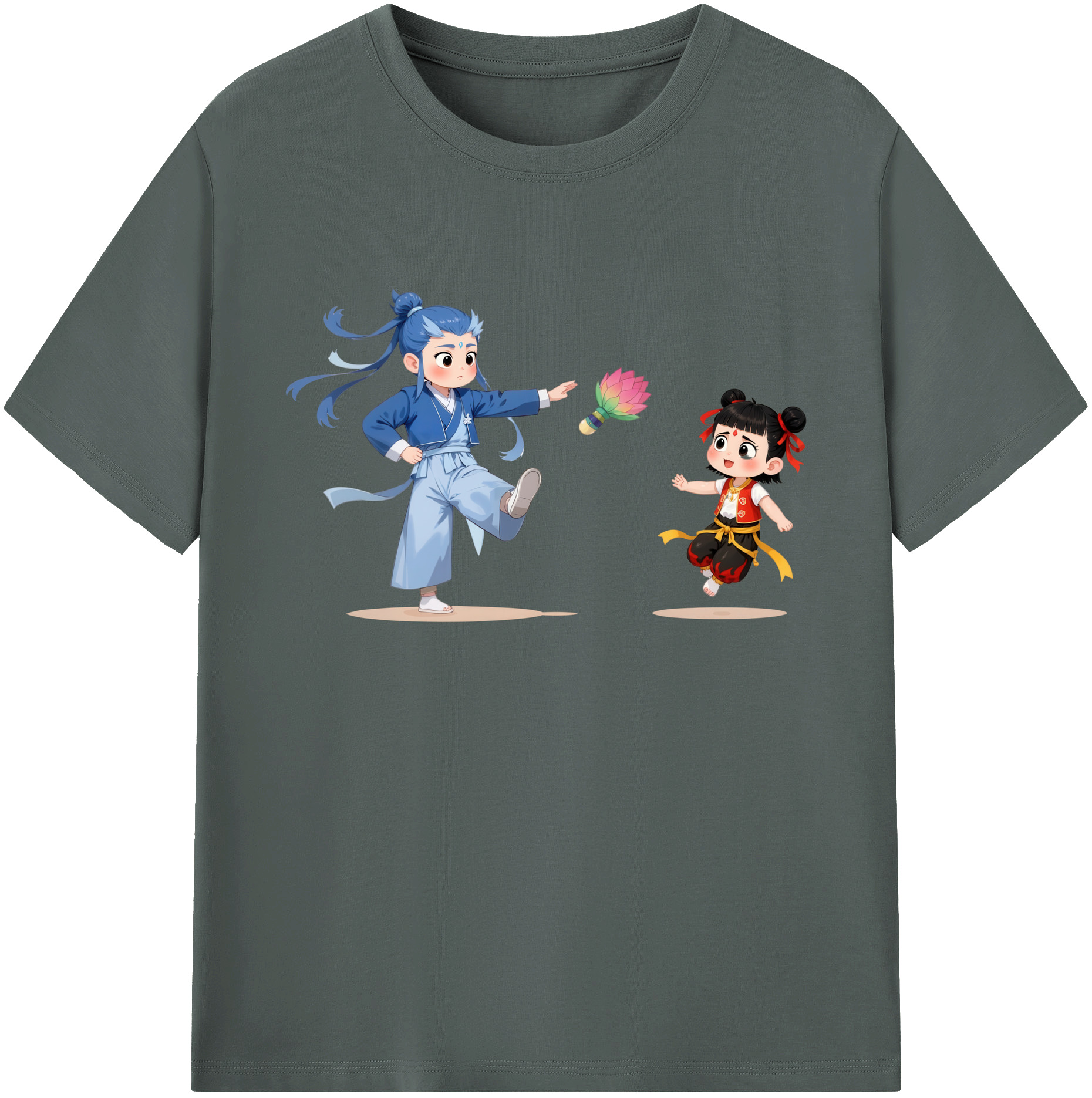 （画像用） Ne Zha 2 ナタ 魔童の大暴れ 綿100％ メンズ半袖Tシャツ｜肌触りやわらか＆通気性